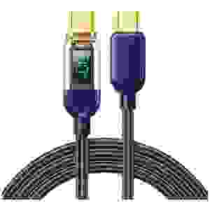Joyroom Type-C - Type-C Data Cable 100W, 1.2m with Digital Display Blue (S-CC100A4) - Image 3
