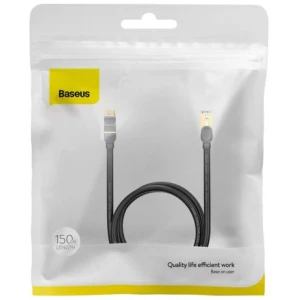 Baseus Network Cable High Speed (CAT7) of RJ45 (round cable) 10 Gbps 1.5m Black (WKJS010201) - Image 2