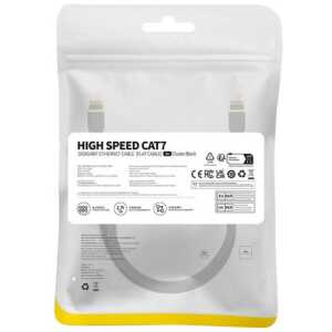 Baseus Network Cable High Speed (CAT7) of RJ45 (flat cable) 10 Gbps, 2m, Black (B00133207111-02) - Image 3