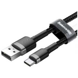 Baseus Type-C Cafule Cable 3A 1m Gray + Black (CATKLF-BG1)