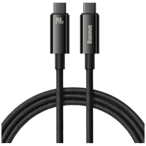 Baseus Type-C to Type-C Tungsten Gold Series Cable 480Mb/s, 240W, 2m, Black (CAWJ040101) - Image 3
