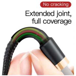 Baseus Lightning Cafule Cable 2.4A 1m Gold + Black (CALKLF-BV1) - Image 3