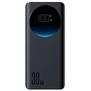 Joyroom Power Bank with Digital Display, C+U+U, PD 30W, 30000 mAh with USB-A to Typle-C cable (0.25m) and built-in Flashlight, Black (JR-PBF03) - Image 2