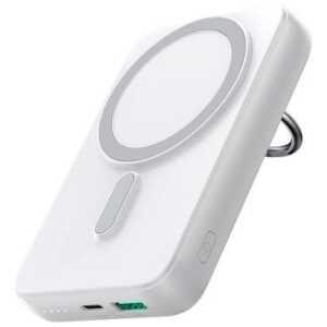 Joyroom Power Bank Magnetic Wireless charging, MagSafe 15W / Type-C, PD 20W, 10000 mAh, with ring and stand, White (JR-W050)