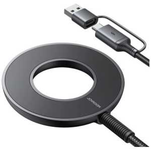 Joyroom Wireless Charger 2-in-1 Qi+Type-C/USB, 1.5m, 15W, Black (JR-WQM03)