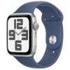 Apple Watch SE (2024) GPS 44mm Silver Alu Case, Denim Sport Strap M/L EU MXER3