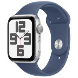 Apple Watch SE (2024) GPS 44mm Silver Alu Case, Denim Sport Strap M/L EU MXER3