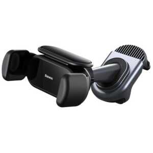 Baseus Car Mount T-Space Solar Electric Phone Holder (5.4 to 6.7 inch) Black (C40351300111-00) - Image 3
