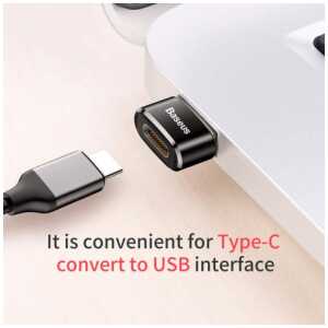Baseus Converter USB Male To Type-C Female Black (CAAOTG-01) - Image 3