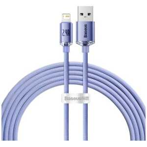 Baseus Lightning Crystal Shine Cable Series Fast Charging Data Cable 2.4A 2m Purple (CAJY000105) - Image 3