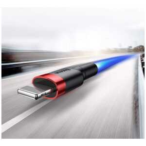 Baseus Lightning Cafule Cable 2.4A 0.5m Red + Black (CALKLF-A19) - Image 3