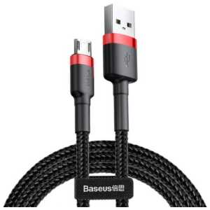 Baseus Micro USB Cafule Cable 1.5A 2m Red + Black (CAMKLF-C91) - Image 3