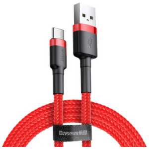 Baseus Type-C Cafule Cable 2A 2m Red + Red (CATKLF-C09) - Image 3