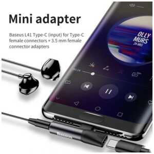 Baseus Converter L41 Type-C (input) for Type-C + 3.5 mm connector Black (CATL41-01) - Image 3