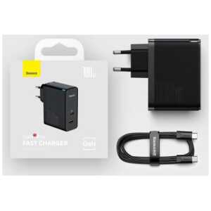 Baseus Travel Charger GaN5 Pro Quick wall charger C+U, PD3.0, QC4.0 +, AFC, 100W EU Black (CCGP090201) - Image 3
