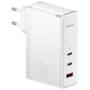 Baseus Travel Charger GaN5 Pro Fast wall charger, C+C+U, 140W White EU (CCGP100202) - Image 3