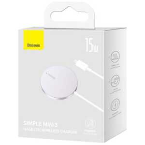 Baseus Wireless Charger Magnetic Simple Mini3, 15W Silver (CCJJ040012)