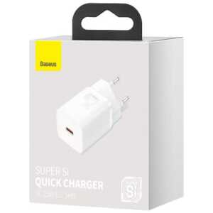 Baseus Travel Charger Super Si 1C Quick Charger 25W EU White (CCSP020102)