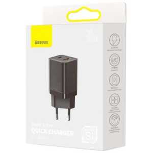 Baseus Travel Charger Super Si Pro mini Fast Charger, C+U, PD 3.0, QC 3.0 30W EU Black (CCSUPP-E01)