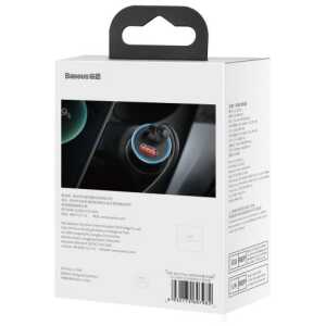 Baseus Car Charger Golden Contactor Max Dual Fast Charger U+U 60W Dark Gray (CGJM000013) - Image 3