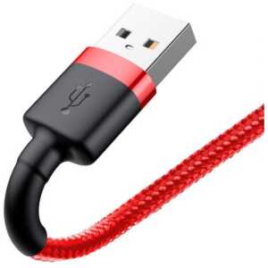Baseus Lightning Cafule Cable 2.4A 0.5m Red + Red (CALKLF-A09) - Image 3