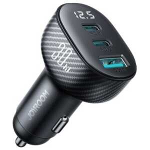 Joyroom Car Charger with Digital Display, C+C+U, 30W, Black (JR-CCD04) - Image 3