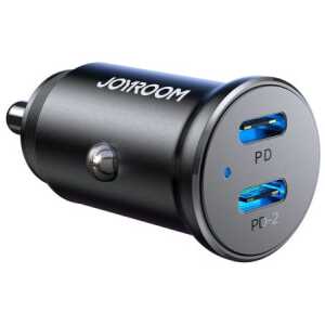 Joyroom Car Charger Mini, C+C, 30W, Black (JR-CCN06) - Image 3