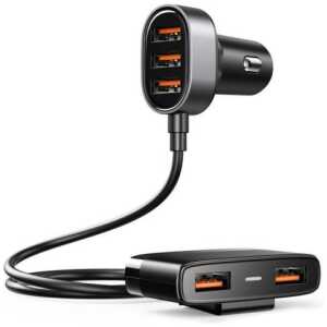 Joyroom Car Charger 5-in-1, U+U+U+U+U 31W, Black (JR-CL03) - Image 3