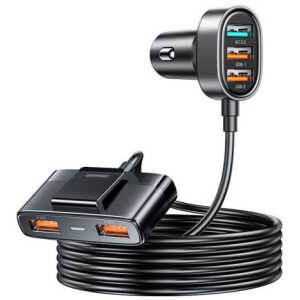 Joyroom Car Charger 5-in-1, U+U+U+U+U 45W, Black (JR-CL03-PRO) - Image 3