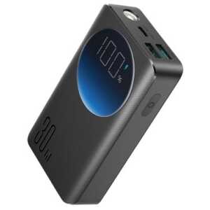 Joyroom Power Bank with Digital Display, C+U+U, PD 30W, 10000 mAh with USB-A to Typle-C cable (0.25m) and built-in Flashlight, Black (JR-PBF01) - Image 3