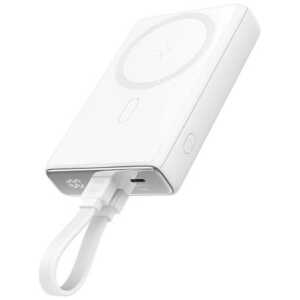 Joyroom Power Bank Magnetic Wireless charging, MagSafe 15W, C+Lightning. PD 20W, 10000 mAh with Type-C - Lightning cable, White (JR-PBM01) - Image 3