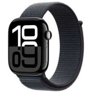 Apple Watch Series 10 GPS 46mm Jet Black Alu Case, Ink Sport Loop S/M EU MWWR3