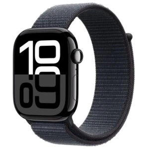 Apple Watch Series 10 GPS 46mm Jet Black Alu Case, Ink Sport Loop S/M EU MWWR3