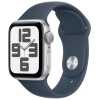 Apple Watch SE (2024) GPS 40mm Silver Alu Case, Denim Sport Strap S/M EU MXEC3