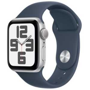 Apple Watch SE (2024) GPS 40mm Silver Alu Case, Denim Sport Strap S/M EU MXEC3