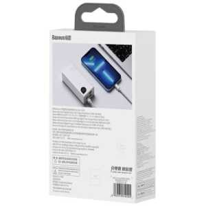 Baseus Power Bank Adaman2 with Digital display, C+U+U, PD 3.0, QC 3.0, 30W, 10000 mAh, with Type-C cable (0.3m), White (PPAD080002) - Image 3