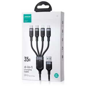 Joyroom USB - Type-C 2x/ Lightning/ Micro USB Cable, 3.5A, 1.2m, Black (S-1T4018A18)
