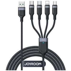 Joyroom USB - Type-C 2x/ Lightning/ Micro USB Cable, 3.5A, 1.2m, Black (S-1T4018A18) - Image 3