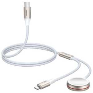 Joyroom Wireless Apple Watch Charger with Type-C and Lightning cable 1.5m, 3.5W, White (S-IW012) - Image 3