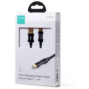 Joyroom USB - Type-C Data Cable, 3A, 1.2m, Black (S-UC027A12)