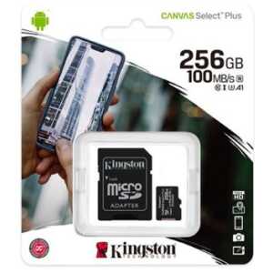 Kingston MicroSD Card Canvas Select Plus 256GB Class 10 + Adapter (SDCS2/256)