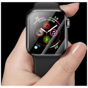 Baseus iWatch 0.2 mm, Full-screen curved T-Glass soft screen protector 44mm, Black (SGAPWA4-H01) - Image 3