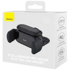 Baseus Car Mount Steel Cannon Pro Solar Electric phone holder fits from 5.4 to 6.7 inch, Black (SUGP010001)