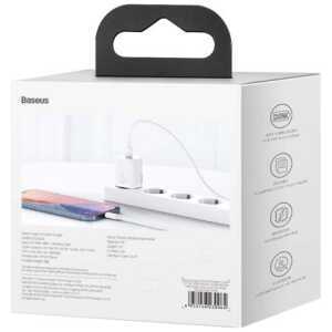 Baseus Travel Charger set Super Si 1C QC (With Simple Wisdom Cable Type-C to Lightning 1m) 20W EU White (TZCCSUP-B02) - Image 3