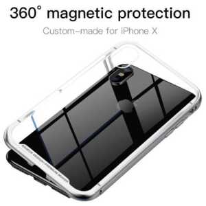 Baseus iPhone X case Magnetite hardware Silver (WIAPIPHX-CS0S) - Image 3