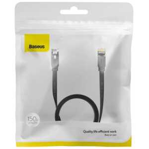 Baseus Network Cable High Speed (CAT6) of RJ45 (flat cable) 1 Gbps, 2m Black (WKJS000101)