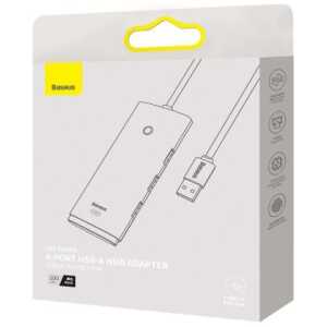 Baseus HUB Lite Series 4-in-1 adapter (USB-A to 4xUSB-A 3.0 5Gb/s) cable 2m, Black (WKQX030201)