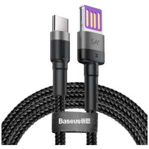 Baseus Type-C Cafule SuperCharge 40W PD 3.0, QC 3.0, 40W, 1m Gray/Black (CATKLF-PG1) - Image 3