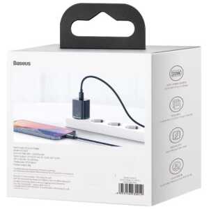 Baseus Travel Charger set Super Si 1C PD Fast charger 20W Blue EU (CCSUP-B03) - Image 3