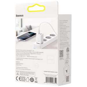 Baseus Travel Charger Super Si Pro mini Fast Charger, C+U, PD 3.0, QC 3.0 30W EU White (CCSUPP-E02) - Image 3